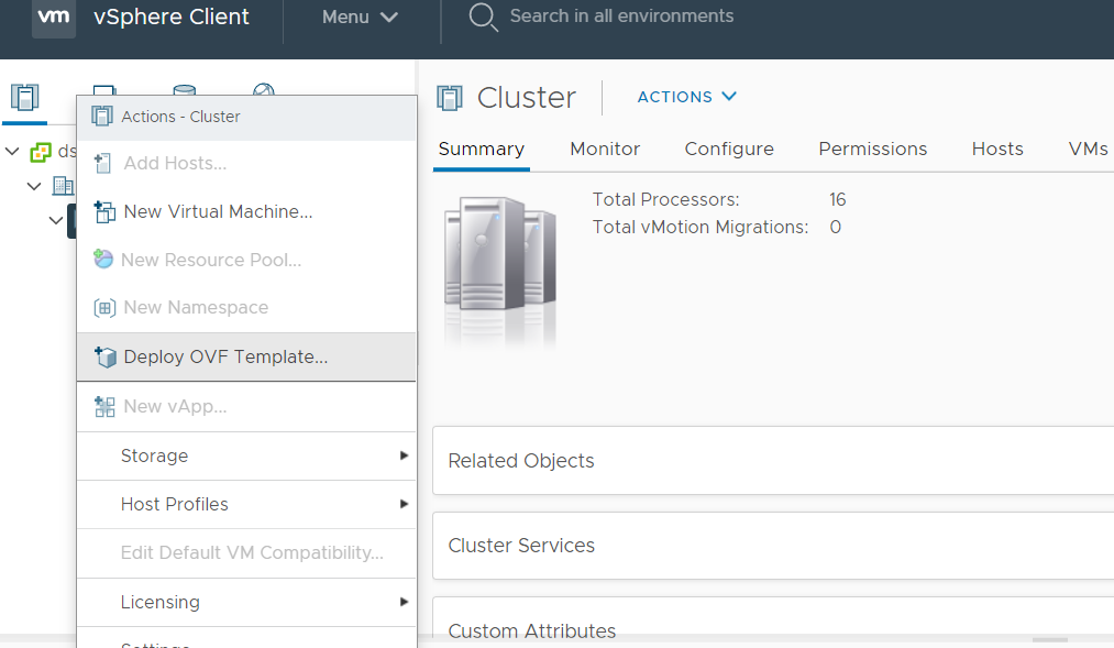 Deploy OVF Template